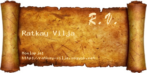 Ratkay Vilja névjegykártya